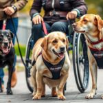 Różne rodzaje psów asystujących pomagające osobom z niepełnosprawnościami
