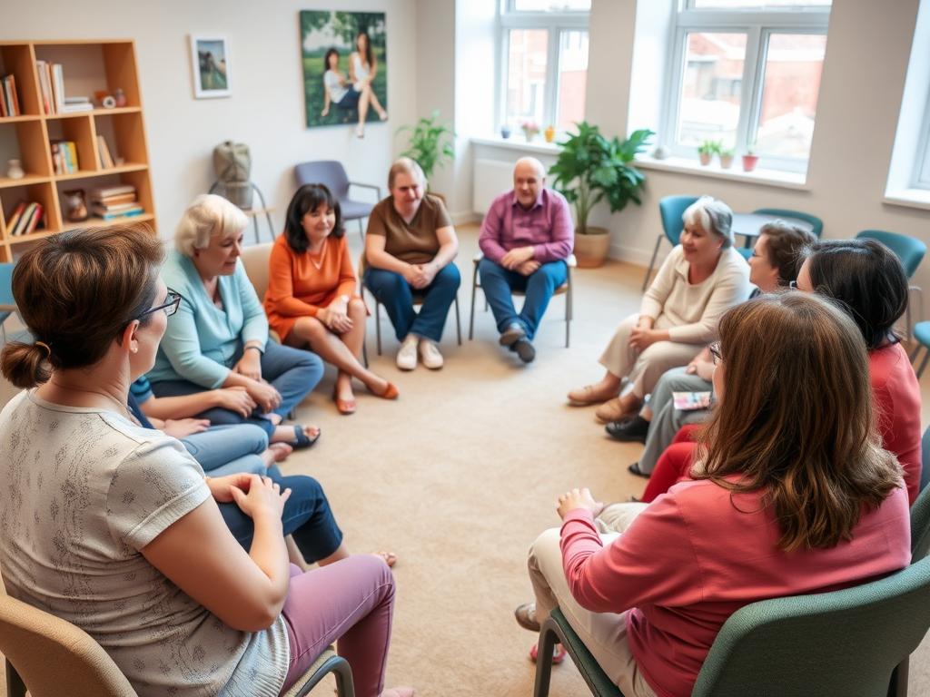 Grupa wsparcia dla opiekunów osób niepełnosprawnych podczas spotkania Grupa wsparcia dla opiekunów osób niepełnosprawnych podczas spotkania