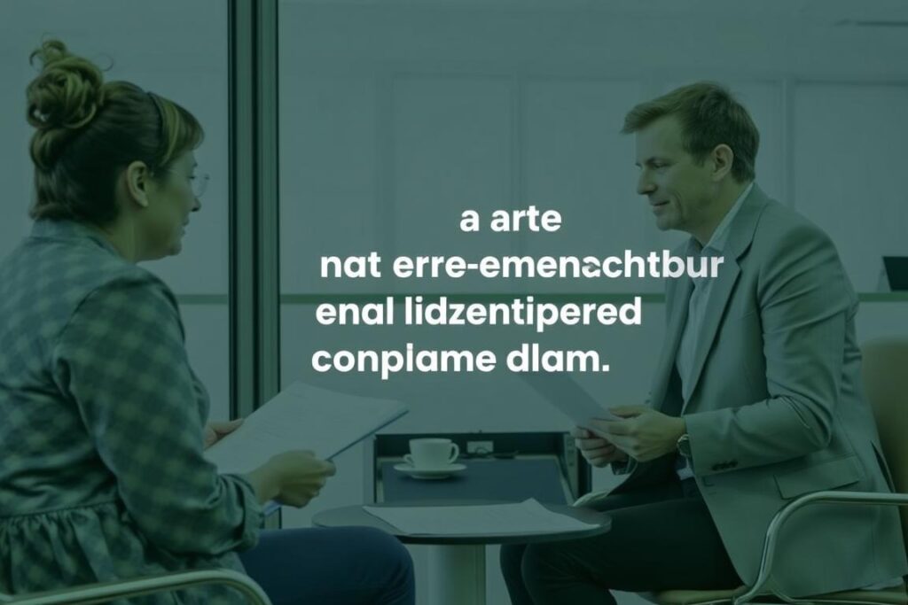 Opiekun osoby niepełnosprawnej konsultujący się z doradcą w urzędzie w sprawie świadczeń i zatrudnienia Opiekun osoby niepełnosprawnej konsultujący się z doradcą w urzędzie w sprawie świadczeń i zatrudnienia