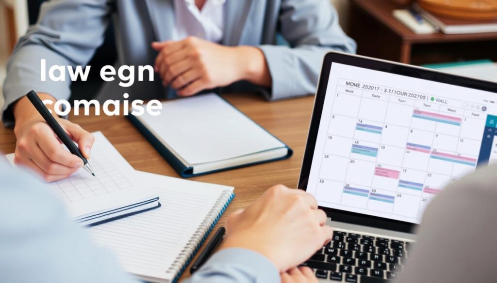 Opiekun osoby niepełnosprawnej planujący harmonogram łączący pracę z obowiązkami opiekuńczymi Opiekun osoby niepełnosprawnej planujący harmonogram łączący pracę z obowiązkami opiekuńczymi