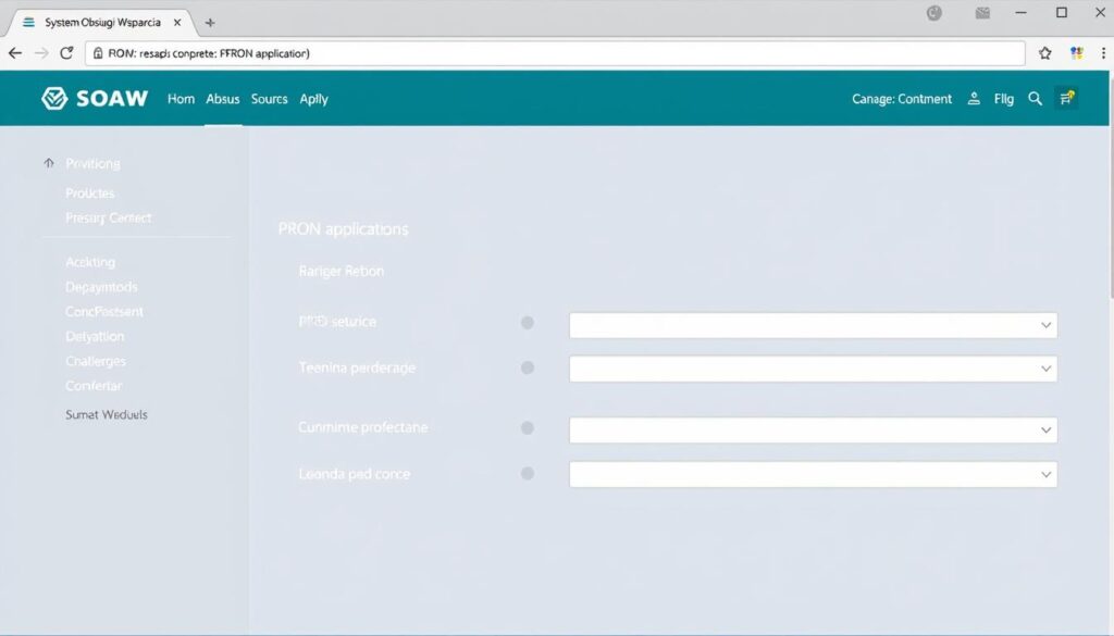 Ekran komputera z systemem SOW do składania wniosków PFRON