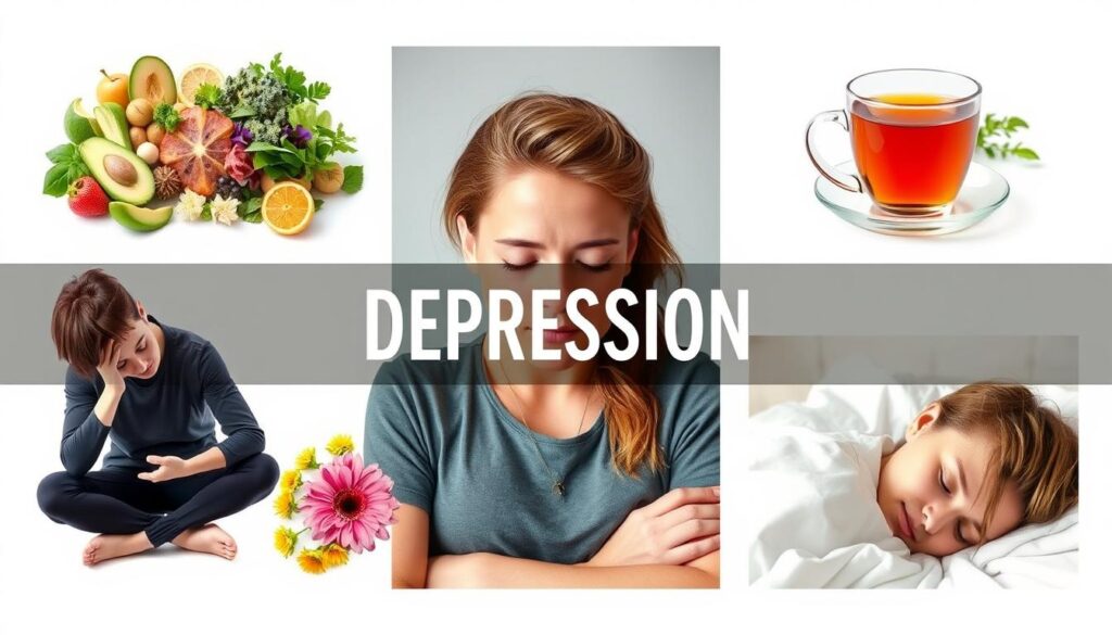 Kompleksowe leczenie depresji naturalne metody - kolaż różnych metod