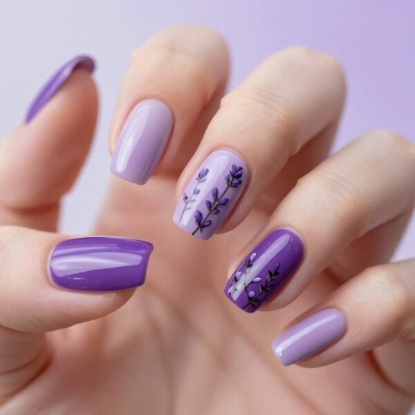 fioletowe paznokcie