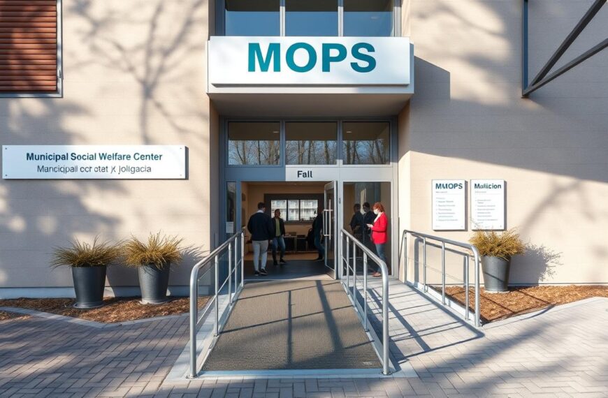 Budynek Miejskiego Ośrodka Pomocy Społecznej z dostępem dla osób niepełnosprawnych