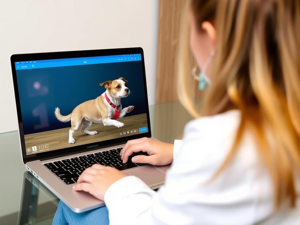 Zoofizjoterapeuta prowadzący konsultację online z właścicielem zwierzęcia